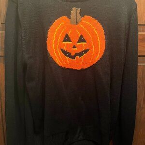 Black Sweater with Pumkin Face